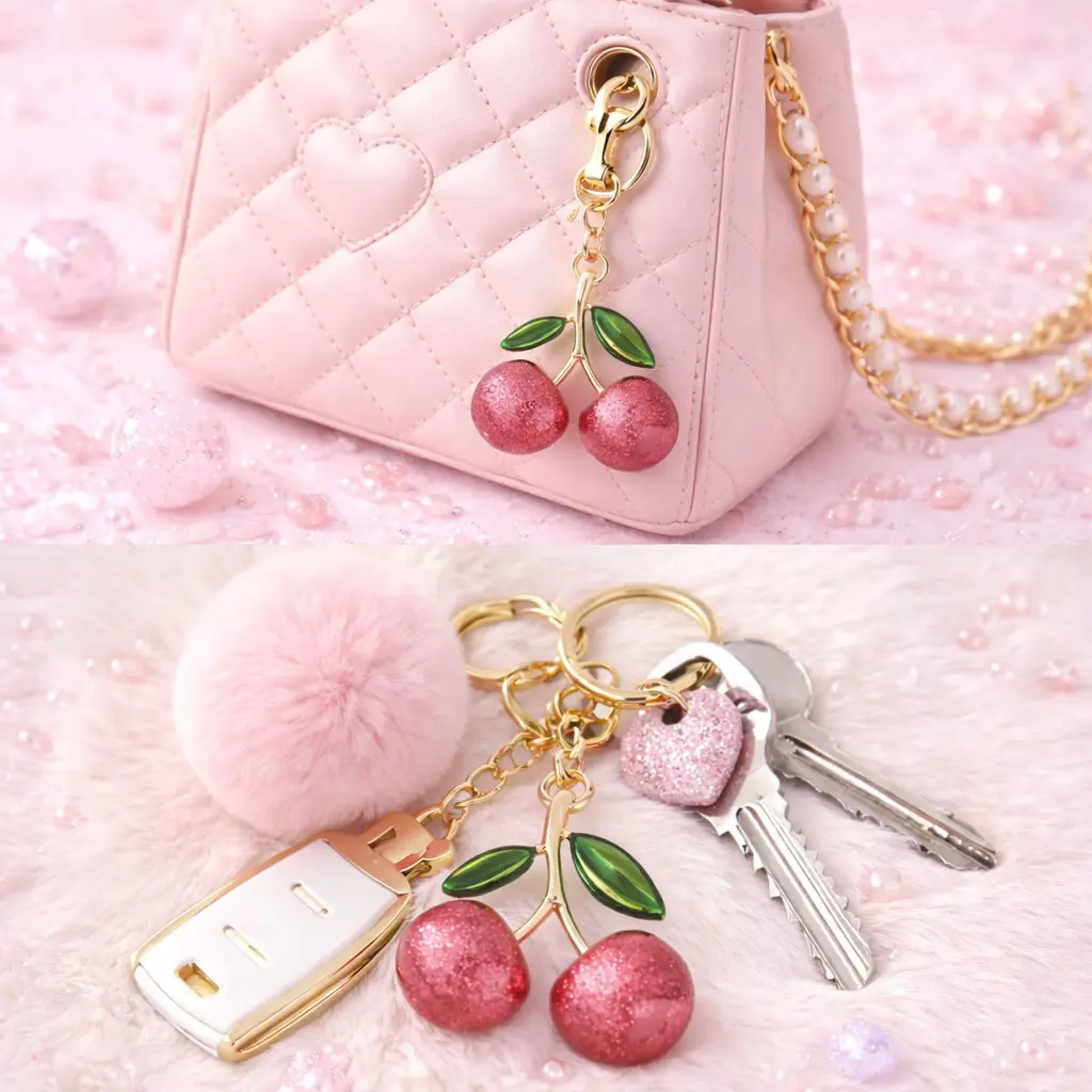 Porte-clés cerises